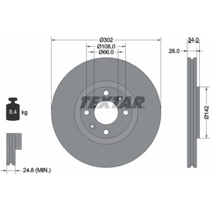 Textar Disque de frein PRO 92133203 pas cher