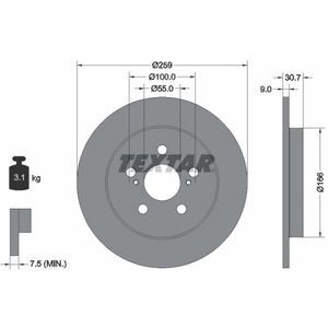 TEXTAR Disques de frein pour TOYOTA: Prius, Verso S & SUBARU: Trezia (Ref: 92224003) pas cher