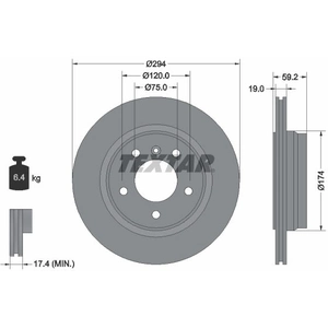 Disque de frein TEXTAR 92097303 arrière, ventilé, 1 pièce pas cher