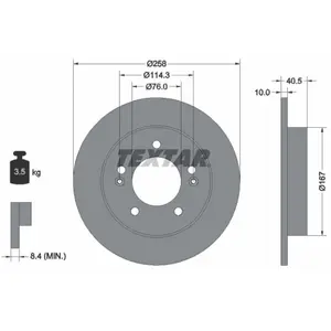 Disque de frein TEXTAR 92226103 arrière, plein, 1 pièce pas cher