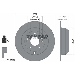 TEXTAR Disques de frein pour HYUNDAI: Santa Fe & KIA: Sorento (Ref: 92223403) pas cher