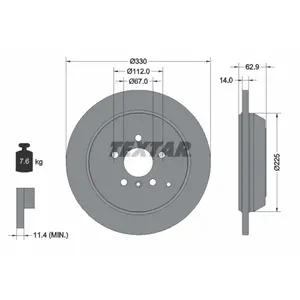 Disque de frein TEXTAR 92150803 arrière, plein, 1 pièce pas cher