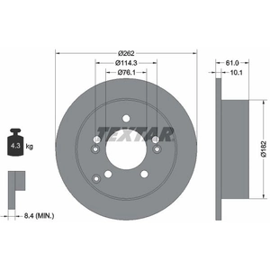 Disque de frein TEXTAR 92156803 arrière, plein, 1 pièce pas cher