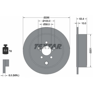 Disque de frein TEXTAR 92200000 arrière, plein, 1 pièce pas cher