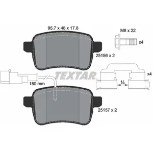 TEXTAR Plaquettes de frein X4 pour ALFA ROMEO: Giulietta (Ref: 2515601) pas cher