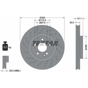 Disque de frein TEXTAR 92262105 avant, ventilé, perforé, 1 pièce pas cher