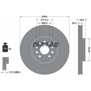 Disque de frein TEXTAR 92229805 avant, ventilé, 1 pièce pas cher