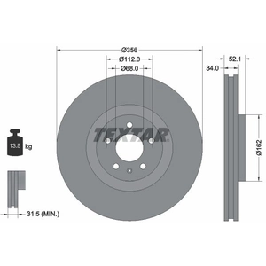 TEXTAR Disques de frein pour AUDI: A6, A8, S6, A7 (Ref: 92238205) pas cher