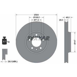 Disque de frein TEXTAR 92157003 avant, ventilé, 1 pièce pas cher