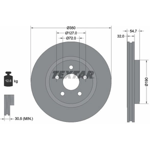 TEXTAR Disques de frein pour JEEP: Grand Cherokee (Ref: 92272205)