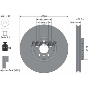 Disque de frein TEXTAR 92266425 avant, ventilé, à haute teneur en carbone, 1 pièce pas cher