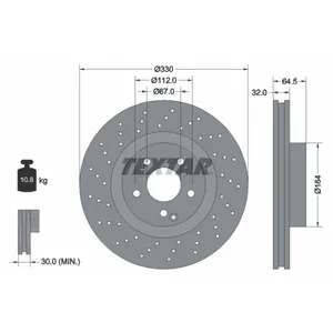 Disque de frein TEXTAR 92120205 avant, ventilé, perforé, à haute teneu... pas cher