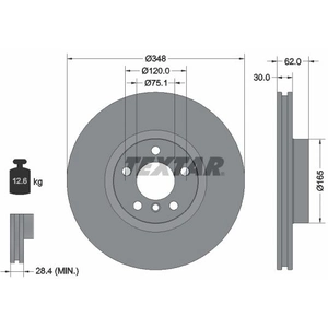 Disque de frein TEXTAR 92160905 avant, ventilé, 1 pièce pas cher