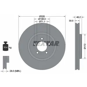 TEXTAR Disques de frein pour JAGUAR: XJ, XF, XK, S-Type, XJR (Ref: 92173505) pas cher
