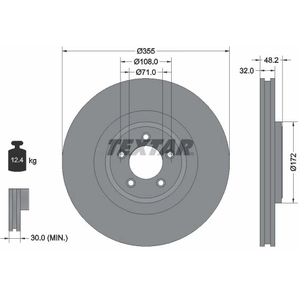 Disque de frein TEXTAR 92186305 arrière, ventilé, 1 pièce pas cher