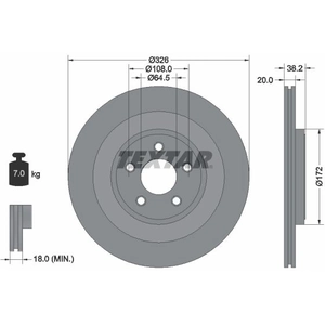 TEXTAR Disques de frein pour JAGUAR: XK, XJ, XF, S-Type, XJR (Ref: 92178005) pas cher