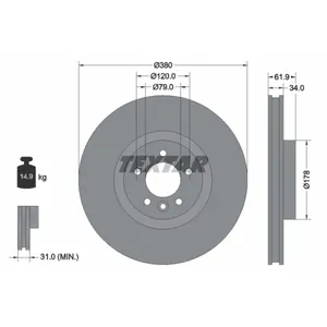 TEXTAR Disques de frein pour LAND ROVER: Range Rover (Ref: 92235605) pas cher