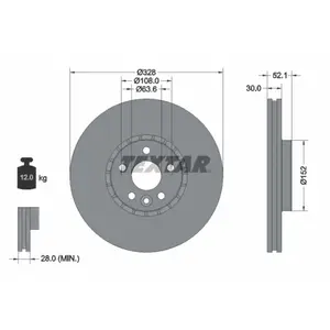 Disque de frein TEXTAR 92196305 avant, ventilé, à haute teneur en carb... pas cher