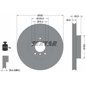 Disque de frein TEXTAR 92160805 avant, ventilé, à haute teneur en carbone, 1 pièce pas cher