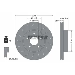 TEXTAR Disques de frein pour MERCEDES-BENZ: Classe C, Classe SLS (Ref: 92165005) pas cher