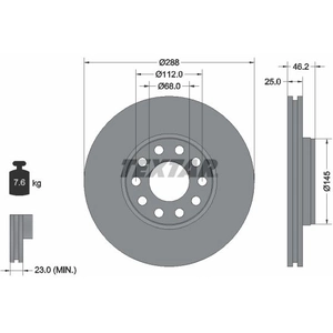 TEXTAR Disques de frein pour VOLKSWAGEN: Passat & SKODA: Superb (Ref: 92121005) pas cher