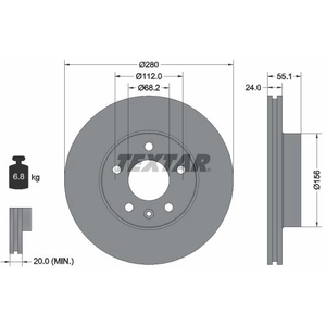 TEXTAR Disques de frein pour VOLKSWAGEN: Transporter (Ref: 92083805) pas cher