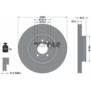 TEXTAR Disques de frein pour LAND ROVER: Range Rover, Discovery (Ref: 92162005) pas cher