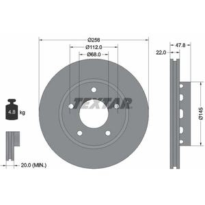 Disque de frein TEXTAR 92174205 arrière, ventilé, à haute teneur en carbone, 1 pièce pas cher