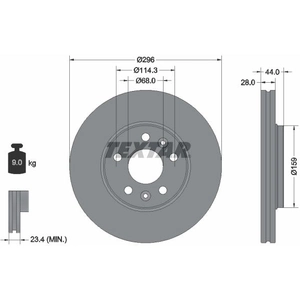 Disque de frein TEXTAR 92268803 avant, ventilé, 1 pièce pas cher