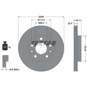 TEXTAR Disques de frein pour RENAULT: Mégane, Duster & DACIA: Duster (Ref: 92272603) pas cher