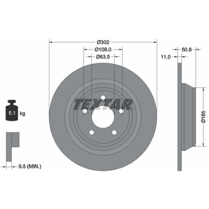 Disque de frein, plein, Essieu arrière TEXTAR, par ex. pour Ford pas cher