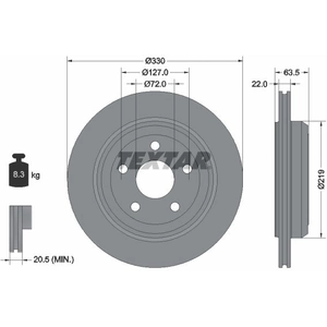 TEXTAR Disques de frein pour JEEP: Grand Cherokee (Ref: 92273403) pas cher