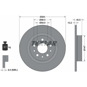TEXTAR Disques de frein pour FIAT: Tipo, Aegea, 500 (Ref: 92271703) pas cher
