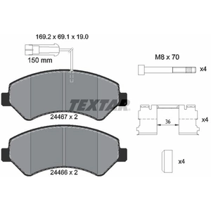 Kit de plaquettes de frein, frein à disque 2446701 Textar 2446701 pas cher