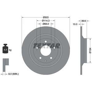 TEXTAR Disques de frein pour MAZDA: CX-5, MX-30, CX-30 (Ref: 92242703) pas cher