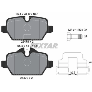 TEXTAR Plaquettes de frein X4 pour MINI: MINI (Ref: 2547801) pas cher