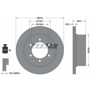 TEXTAR Disques de frein pour HYUNDAI: Terracan (Ref: 92146703) pas cher