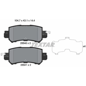 TEXTAR Plaquettes de frein X4 pour MAZDA: 2, CX-5, CX-3 (Ref: 2554001)