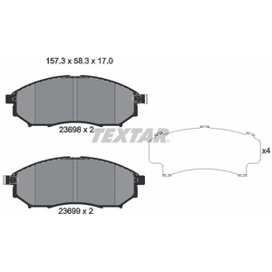 Kit de plaquettes de frein, frein à disque 2369803 Textar 2369803 pas cher