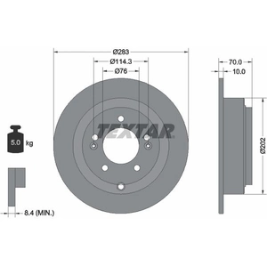 TEXTAR Disques de frein pour KIA: Opirus (Ref: 92244403) pas cher