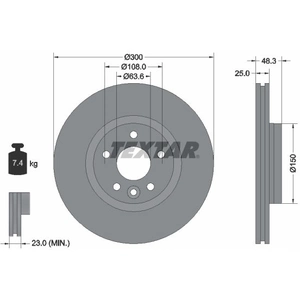 TEXTAR Disques de frein pour VOLVO: V40 (Ref: 92255703) pas cher