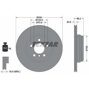 TEXTAR Disques de frein pour BMW: Série 3, Série 4 (Ref: 92241903) pas cher