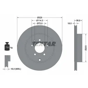 2x TEXTAR Disque de frein HINTEN pour MAZDA CX-7 ER CX-9 TB pas cher