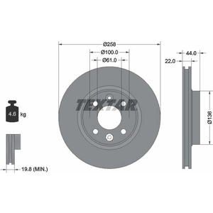 Disque de frein TEXTAR 92255203 avant, ventilé, 1 pièce pas cher