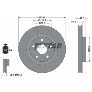 Disque de frein TEXTAR 92168803 avant, ventilé, 1 pièce pas cher