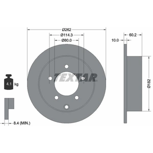 Disque de frein TEXTAR 92227403 arrière, plein, 1 pièce pas cher