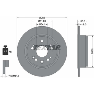 TEXTAR Disques de frein pour HONDA: CR-V (Ref: 92165703) pas cher