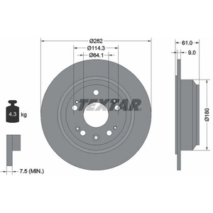 TEXTAR Disques de frein pour HONDA: Accord (Ref: 92165803) pas cher