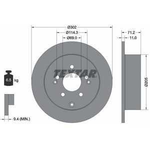 TEXTAR Disques de frein pour HYUNDAI: Santa Fe (Ref: 92166103) pas cher