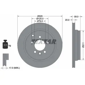 Disque de frein TEXTAR 92147603 arrière, ventilé, 1 pièce pas cher